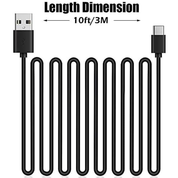 2-pak 3m 3 Meter Opladningskabel - til PS5/ Playstation 5 USB-C Sort