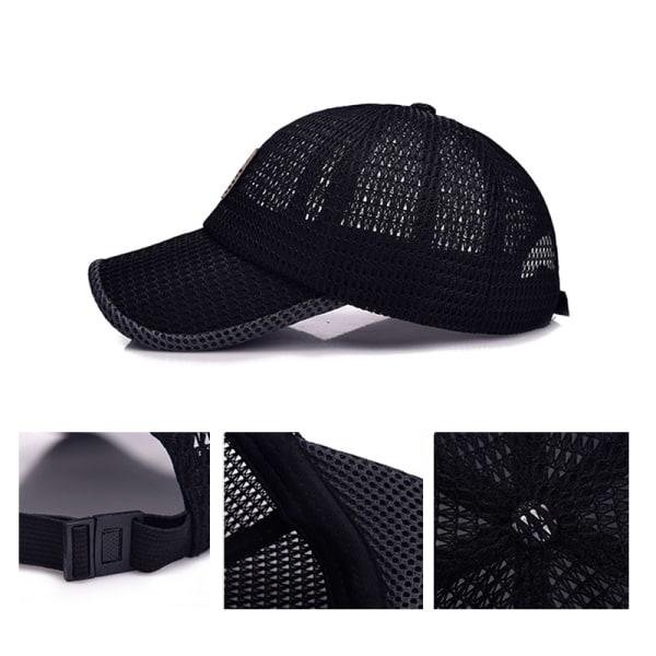 Mesh keps för män Justerbara andningsbara kepsar män Svart one size
