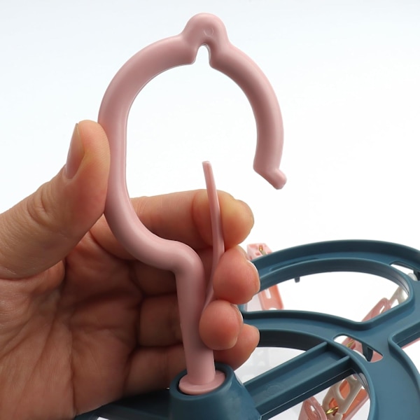 2-pack strumptork med 16 klädnypor, roterande torkställ med vindtäta krokar, tvättställ för strumpor, underkläder och babykläder (rosa) Pink