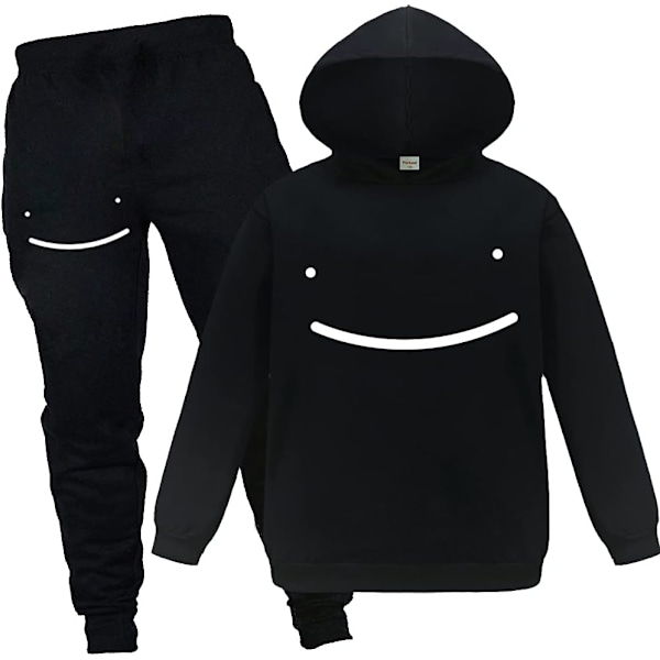 Youtube Gamer Dream SMP Smile Boys Unisex Träningsoverall Hoodie + Byxor 2st Barn Pojkar Flickor Ytterkläder Hoodies Topp Kläder Set（3-4 år）