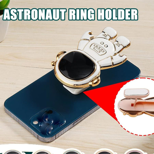 Telefon grepp universell telefon ringhållare astronaut form klibbig finger grepp telefonhållare hopfällbart grepp 2-pack