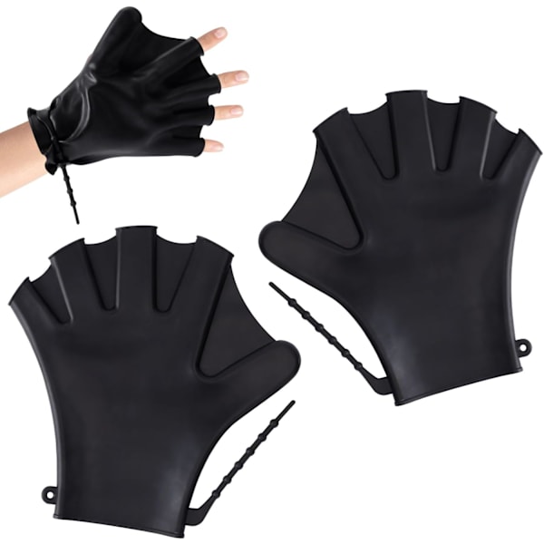 Silikonglipade simhandskar, justerbara simhandskar med simhud för unisex, simtillbehör för träning, surfing, dykning