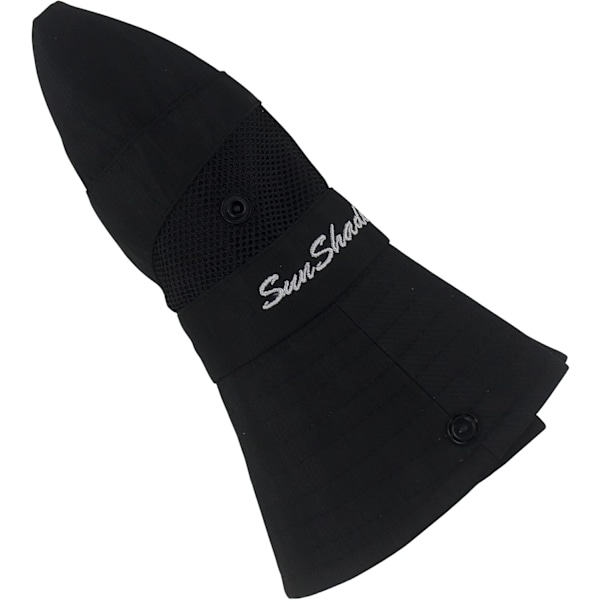 Dam solhatt med hästsvans UV-skydd hopfällbar nät bred brätte strand fiskehatt Solid color adult—black