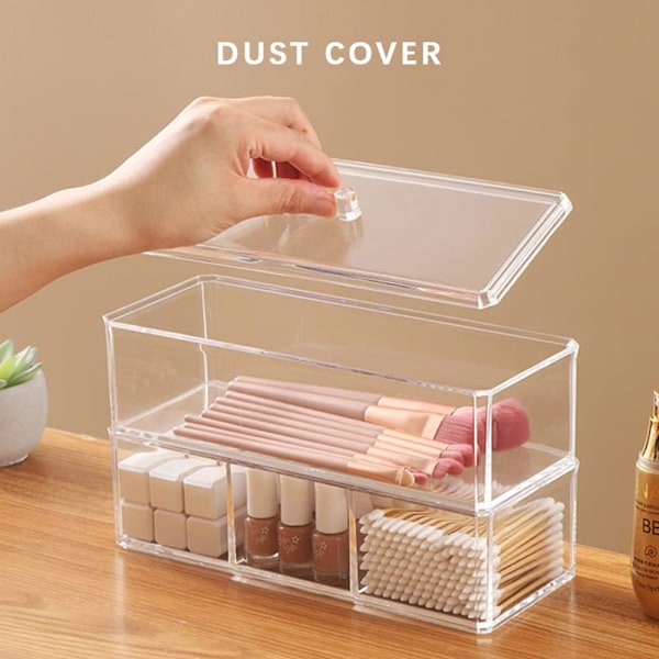 Stablet Kosmetik Organiser Sæt med Låg, Kommode Badeværelse Opbevaringsskuffe Delere Bakke til Skab, Frisørsal