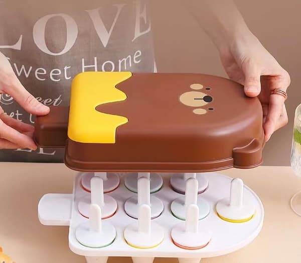2 stk. Ispopskeforme, Genanvendelige 10-celle Popsicle Maker med Spildfri Låg, Nemt at Fjerne Ispopsforme med Plastikpinde