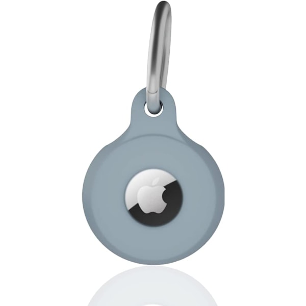AirTag-etui med nøglering, sikker AirTag-holder, ridsefast silikonebeskyttelsesdækning med nøglering til nøgler, hundekrave, bagage og mere Light Blue