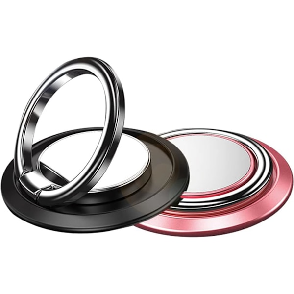 2 stk. Telefonringholder, 360° Justerbar Mobiltelefon Loop Universal Mobiltelefon Fingergreb Ring Magnetisk Finger Ring Stativ