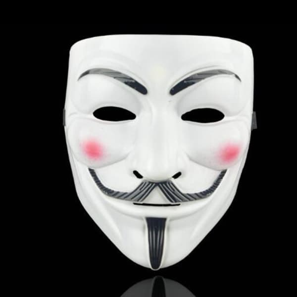 V for Vendetta Halloween-naamio Musta + Silmämeikki Silver