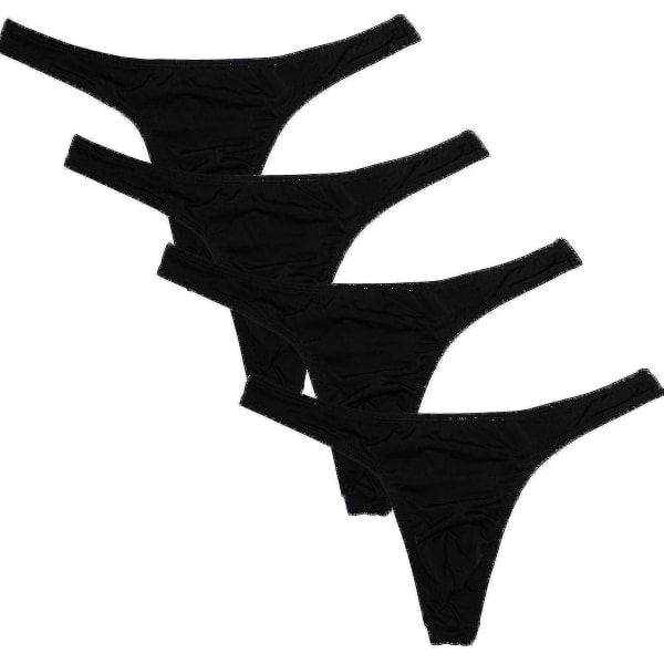 Pack of 4 men's thongs.XL.Black