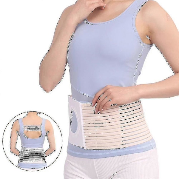 Herie Bælte, Stomi Støtte Ostomi Herie Bælte Til Kolostomi Pose Abdominal Binder Nedre Talje Støtte Bælte Bindende Støtte M Beige