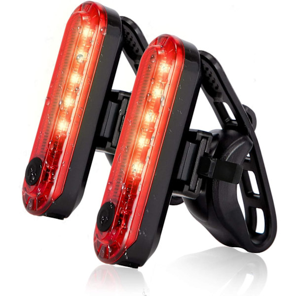 USB Rechargeable LED Bike Tail Light 2 Pack, Bright Bicycle Rear Cycling Safety Flashlight