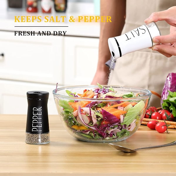 Suola- ja pippurimyllysetti, 2 kpl suola- ja pippurimyllyä, suola- ja pippuripurkit keittiöön, grilliin, retkeilyyn, ravintolaan, ruokapöytään (pyöreä) 100ml gold set