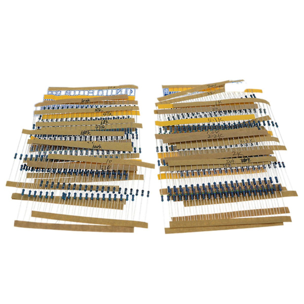 30values 600-dels Resistor Kit 10 Ohm-1m Ohm Med 1% 1/4w Metallfilm Resistorer