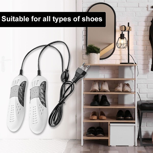 Kengänkuivain, kengänlämmitin, saappaankuivain, kengänlämmitin ja kuivain, sähköinen kengänkuivain, kannettava kengänhajunpoistolaite, kosteudenpoistolaite White for UK Plug