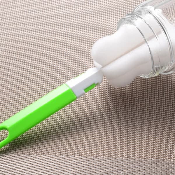Husholdning lang svamp kopp børste Multifunksjonell vannflaske børste for glass kopp Green