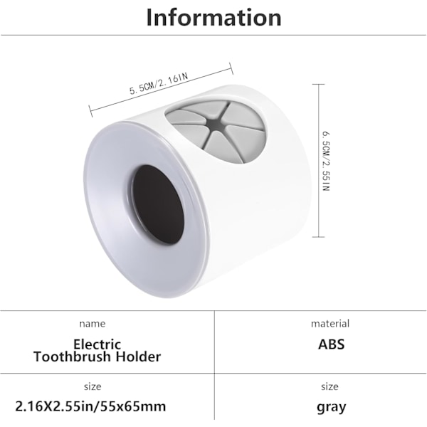 Tandbørsteholder, Elektrisk Tandbørsteholder, Pakke med 2 Elektriske Tandbørsteholdere, Væghængt, Universelle Tandbørsteholdere