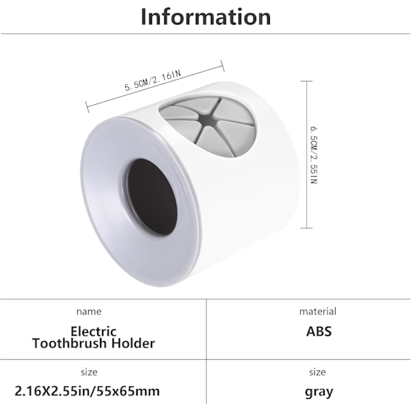 Tandborsthållare, Elektrisk Tandborsthållare, 2-pack Elektrisk Tandborsthållare, Väggmontering, Universal Tandborsthållare