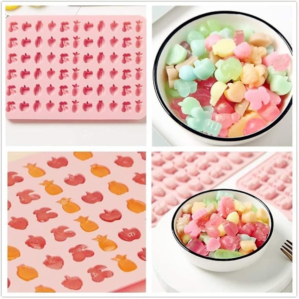 2 st Mini Frukt Gummy Formar Havsdjur Godis Formar Livsmedelskvalitet Silikon Godis Form För Choklad Gelé Isbit Praliner Karameller(frukt)