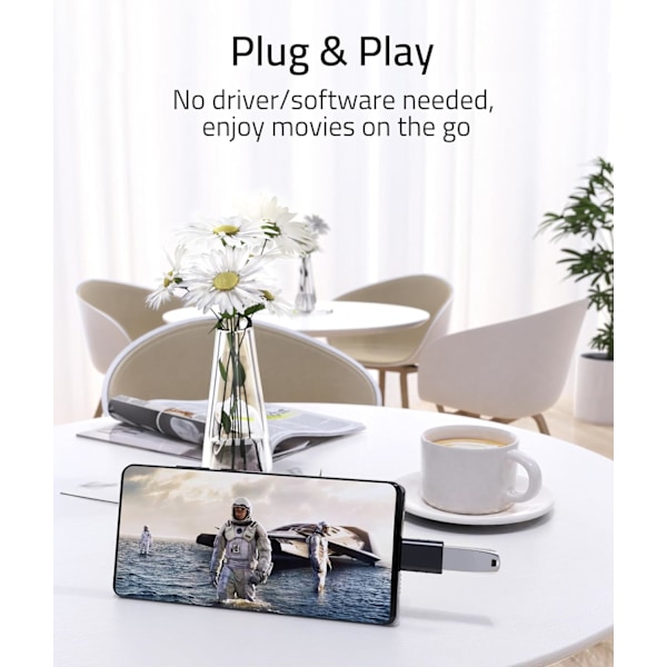 USB3.2-adapter typ-c mobiltelefon surfplatta datakabel omvandlare huvud typec hane till usb hona omvandlare Space Grey