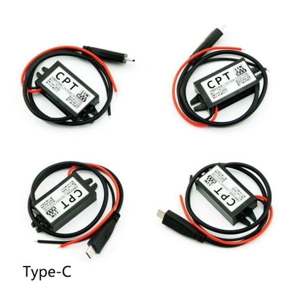 12V til 5V DC-DC Step Down Spenningsomformer Strømforsyning Buck Converter Spenningsregulator Enkel å bruke MircoUSB MircoUSB