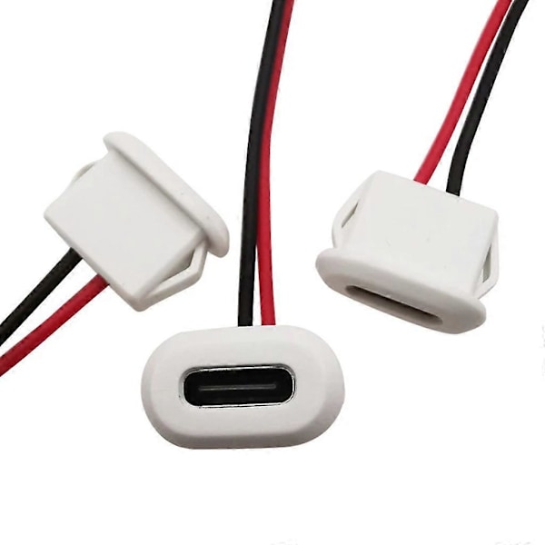 USB-liitin, tyyppi C - PH2.0 mutterilukituslevyllä, vedenpitävä naaraspuolinen USB-liitin Black
