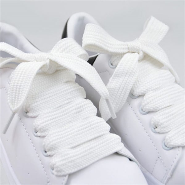 Farver 1,5 cm brede snørebånd Unisex polyester snørebånd Dobbelt hvid null white null