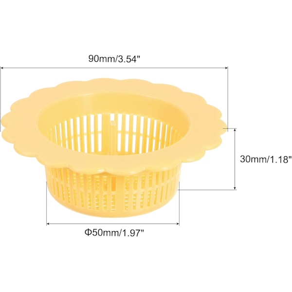 2 kpl viemäripesän suodatinta, Keittiöallas Suodatin Hiusten Viemäripyydystäjät Allassuodattimet Keittiölle Kylpyhuoneelle Parvekkeelle Yellow