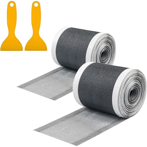 2-pack duschsil hårfångare 10 cm x 10 m engångsgolvbrunn filter hårsil klistermärke med spatel