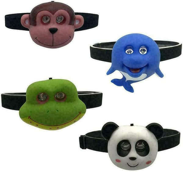 Hodelykt, Dyreformet LED-hodelykt, Tegneserie-dyrehodelykt med 2 moduser, Hodelykt for barn og voksne Monkey