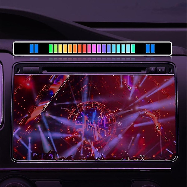 Rytmiä seuraava RGB-valo Musiikkiympäristövalo 32 LED-värilämpy Type-C Ladattava White