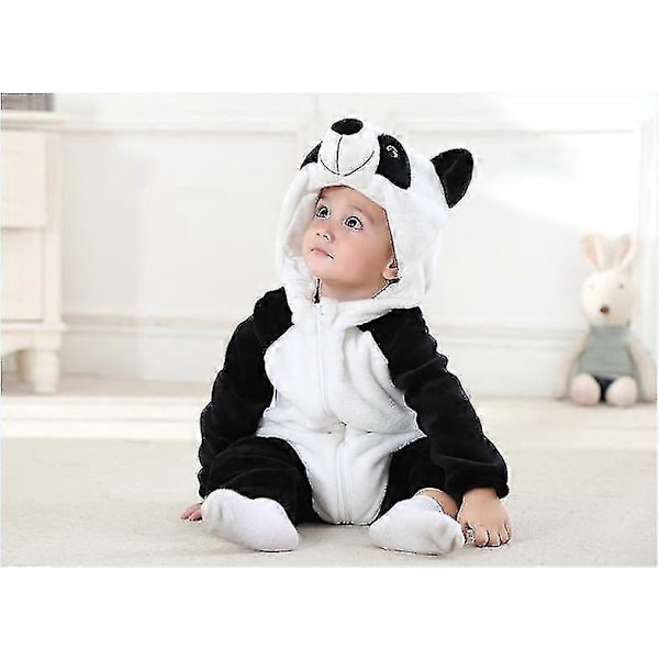 Unisex Baby Djurdräkt Vinter Höst Flanell Huva Cosplay Jumpsuit 70 Panda