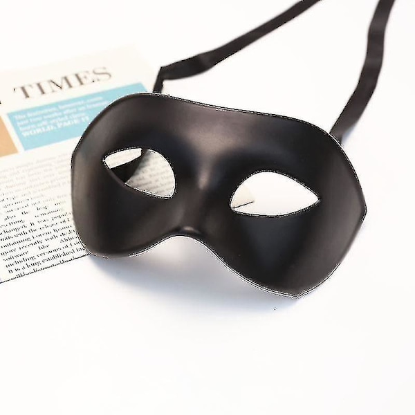 2* Mask, Svart Matt Klassisk Stil Venetiansk Mask, Maskerad, Burlesk Bal Maskerad (Svart One Size)