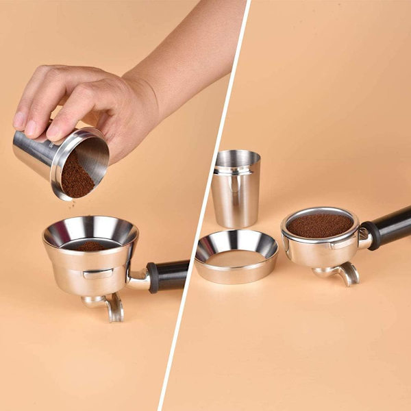 54mm Espresso Doserings tratt i rostfritt stål, kompatibel med 54mm portafilter