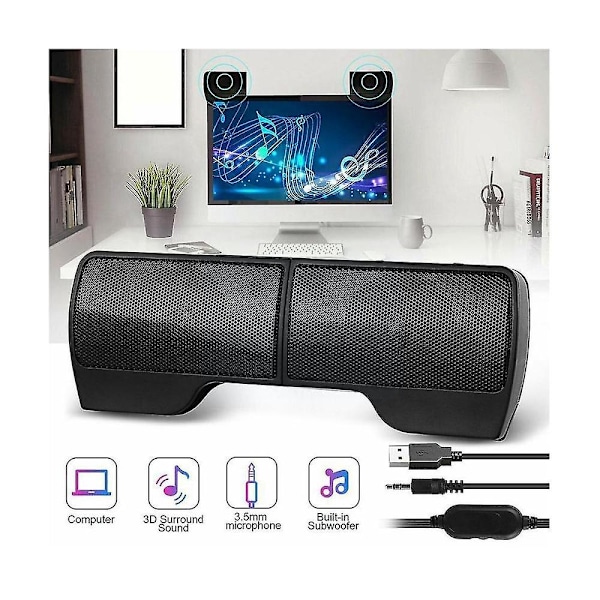 Mini Bärbara USB-stereo högtalare med kontroll för bärbar dator