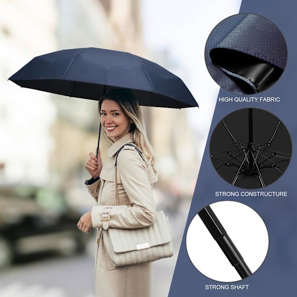 Mini Foldbar Rejse Paraply - 8 Ribber Lille UPF50+ UV Beskyttelse til Sol og Regn med Kapselboks