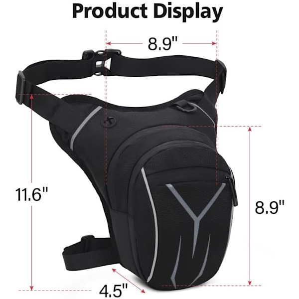 Benpose til Mænd Fanny Packs Kvinder Mænds Udendørs Lårposer Motorcykel Kørsel Crossbody Rygsæk Skulder Sling Pak Camping Blue