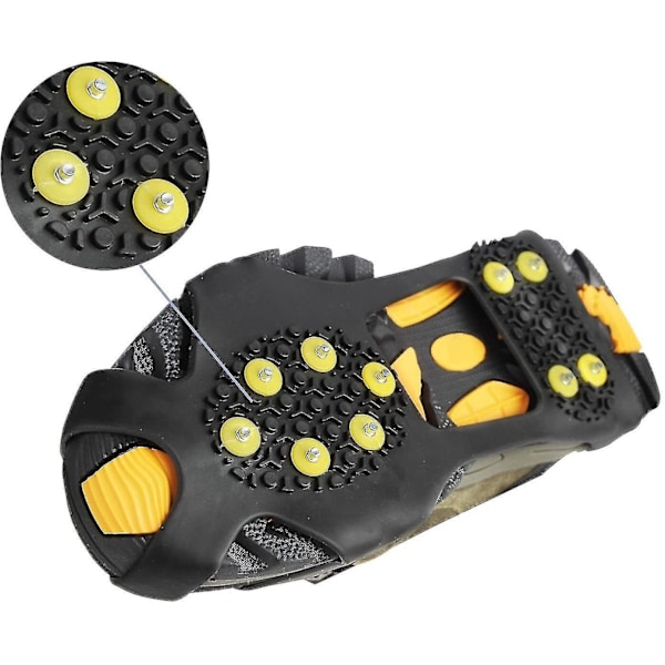 10-stud Universal Ice No Slip Snow Shoe Spikes Grips Cleats - XL