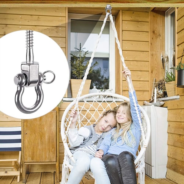 2 st gungbräda takfäste gungkrok hängmatteskruvar 304 rostfritt stål gungskruvar kraftiga 800 kg kapacitet för yogahängmatta boxningssäck, gungfäste With D Ring