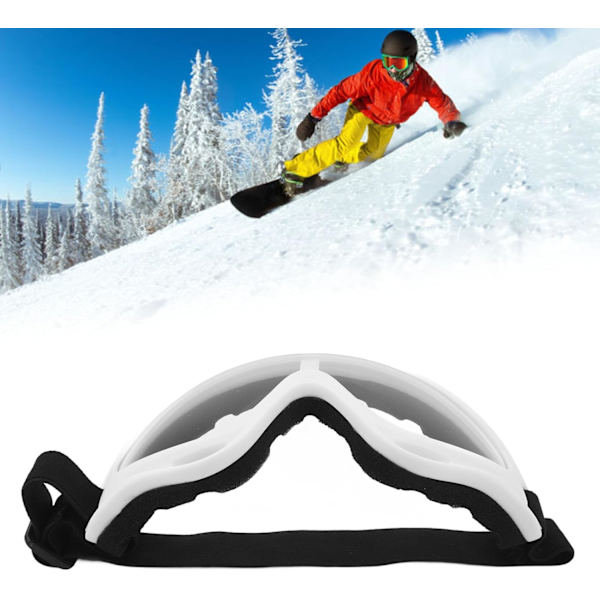 Skibriller, PC Transparent Linser UV Beskyttelse Vindtæt Justerbar Pandebånd Snowboard Briller Slidstærke