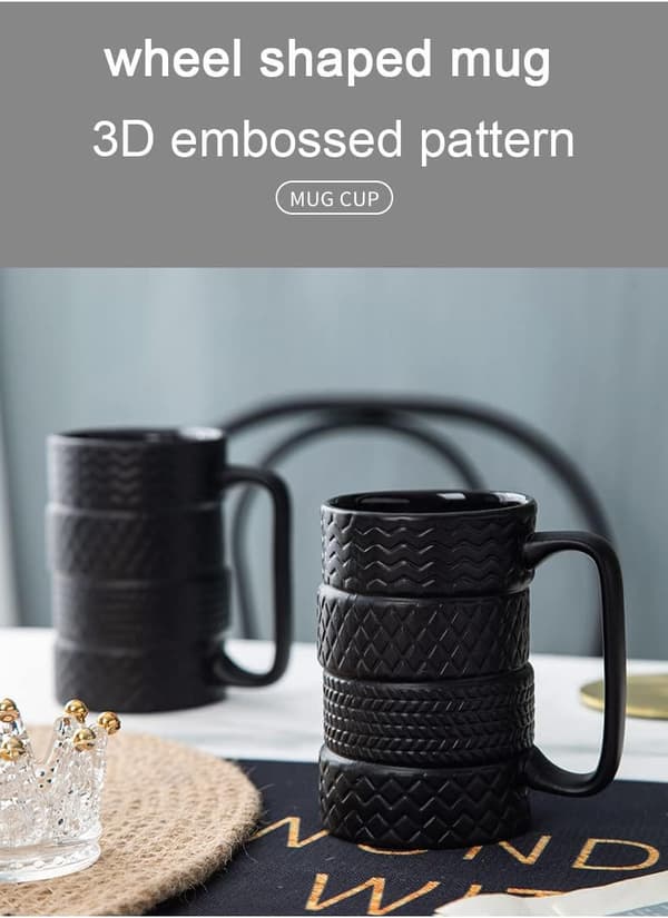 500ML Kreativt Däckformat Keramisk Mugg Keramisk Hjul Kaffe Mugg 3D Mugg Present Mugg B