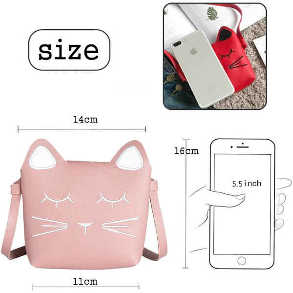Sød Lille Pigers Skuldertaske Håndtaske Pung, Prinsesse Mini Tasker, Kat Cross Body Messenger Taske Blue