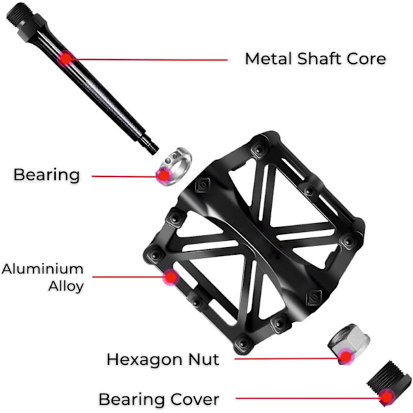 Pyörän polkimet, alumiiniset tiivistetyt kaksinkertaiset laakerit, sopivat universaaliin BMX-maastopyörään ja maantiepyörään