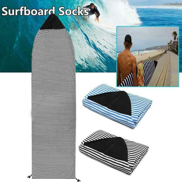 Surfboard Sock Cover, 8ft Quick Dry Stretch Surfboard Bag with Drawstring Closure & Padded Nose Protector Surfing Accessories Pink 200*50cm