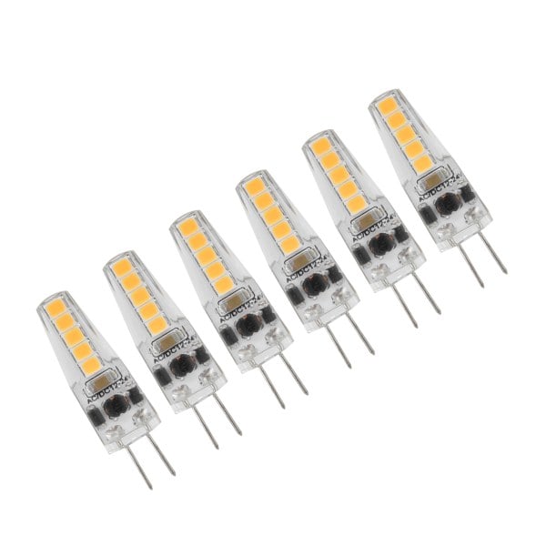 10 stk G4 LED-pærer 2W Bi Pin-sokkel Dimbare lamper for lysekrone taklampe bordlampe varm hvit 3000K AC 12‑24V