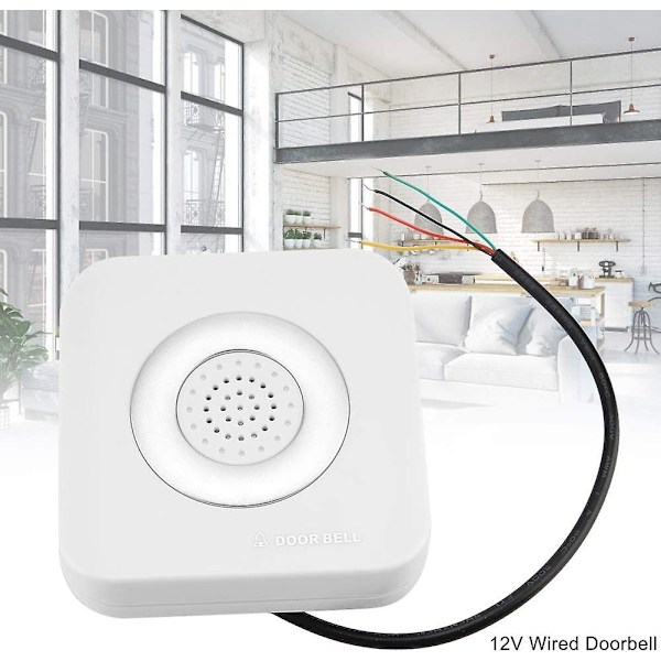 12V Trådløs Dørklokke Dørklokke Hjem Adgangskontrol System Støtter Ingen Installation Dørklokke Klokkesignal 90Db Dørklokke Til Flush Mount Højttaler