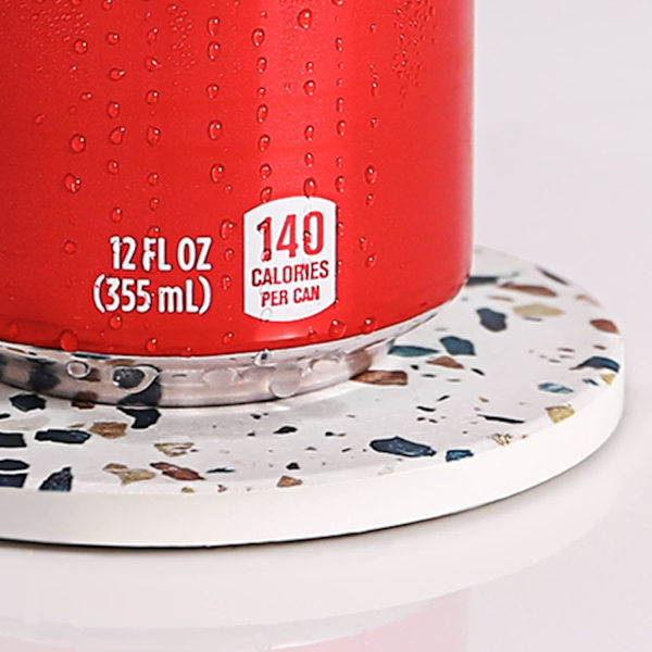 Coasters - Coasters Sæt af 6 - Marmor Coasters Keramik - Coasters med Holder og Kork Base, til Kvinder Mænd til Forskellige Kopper, Borde & Hjemmeindretning, 4 '' Terrazzo