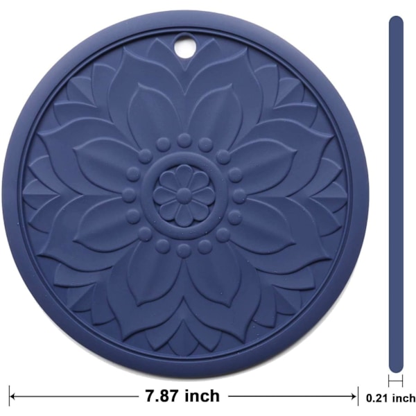 Silikon Trivet Matter, 3 Varmebestandige Grytekluter, Multifunksjonelle Sklisikre Varmeunderlag for Kjøkkenbenker & Bord (Blå)