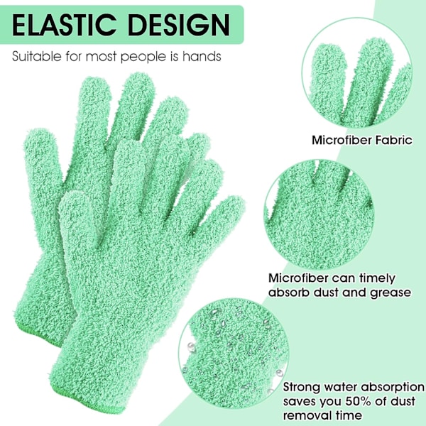 1 Par Mikrofiber Støvmopper, Gjenbrukbare Vaskbare Rengjøringshansker for Planter Husrengjøring Bil Persienner Lamper