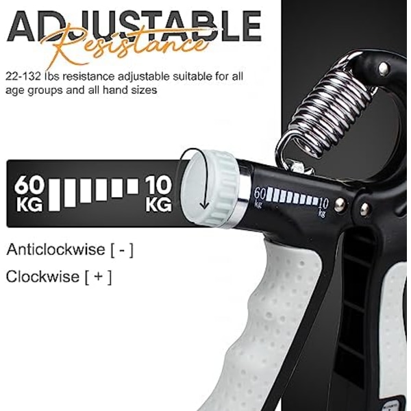 Greppstärkare, 10-60 kg handgreppsförstärkare, underarmsförstärkare, handgrepp
