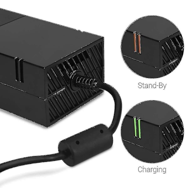 Xbox One Nätadapter, [uppgraderad version] Xbox AC-adapter Ersättningsladdare Strömledning Kabel för Microsoft Xbox One, 100-240V Spänningwanan